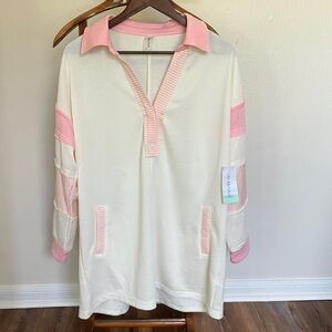 Stylish Pink and White Jumpsuit